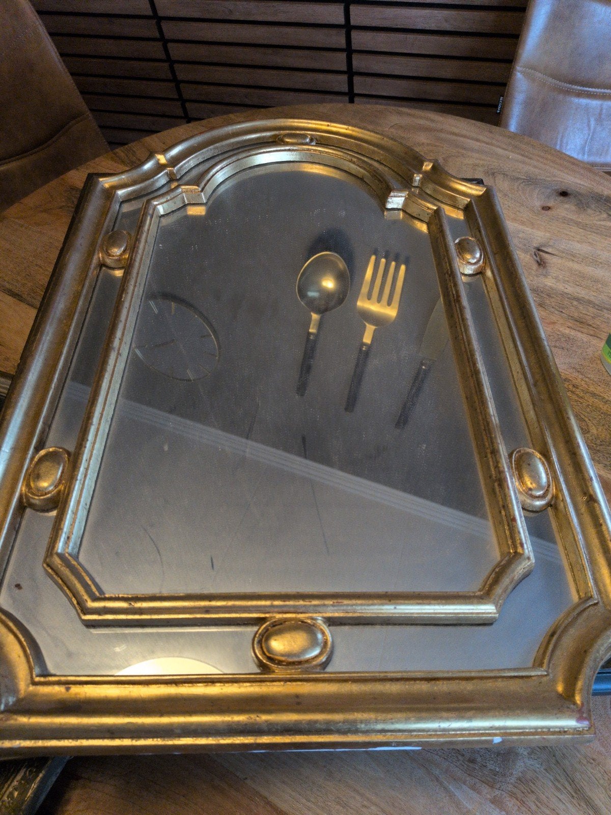 Vintage Gouden Spiegel met Sierlijke Lijst, Ophalen