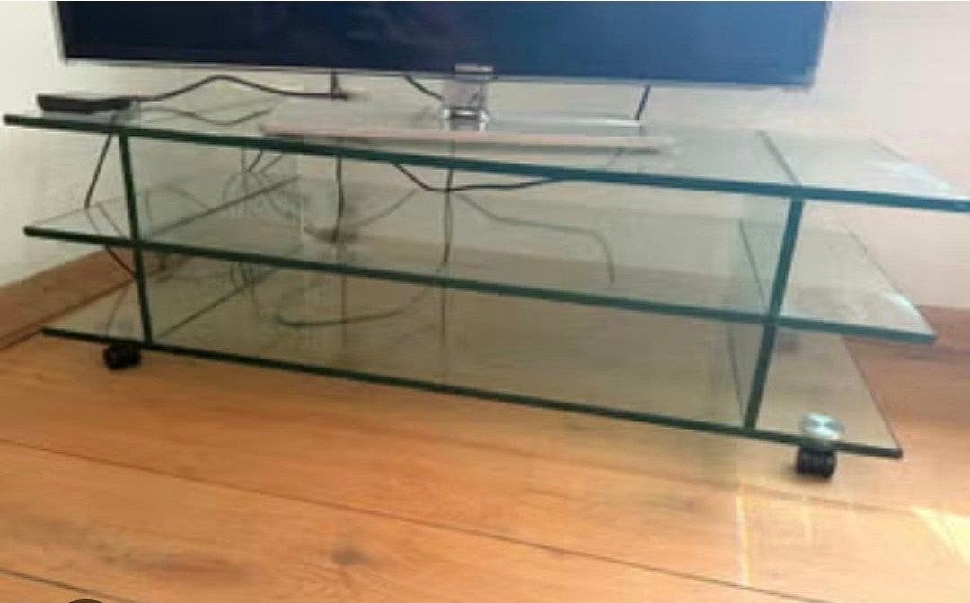 Tonelli TV Meubel Glas - 72x39x39 cm, Gebruikt, Glas, Minder dan 100 cm, Modern