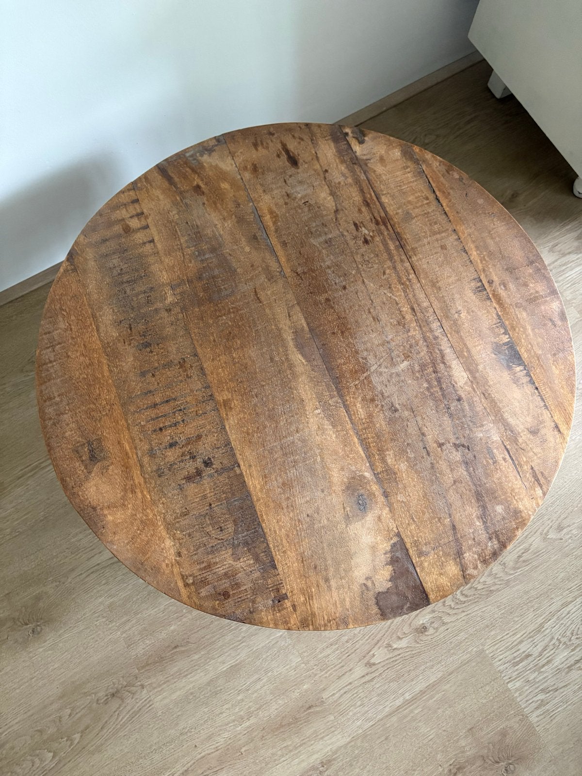 Foto 2 van Salontafel rond hout en metaal - 70 cm diameter