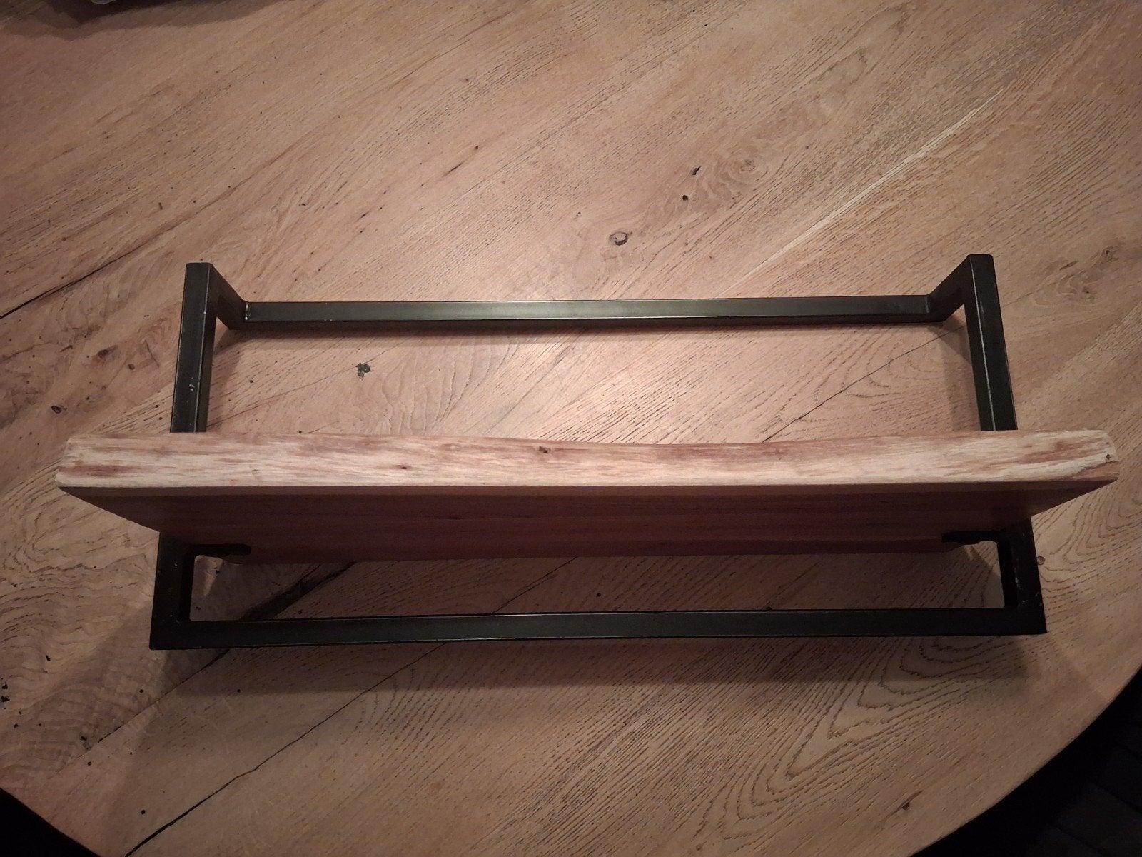 Wandrek staal en hout - 65x30 cm, Ophalen