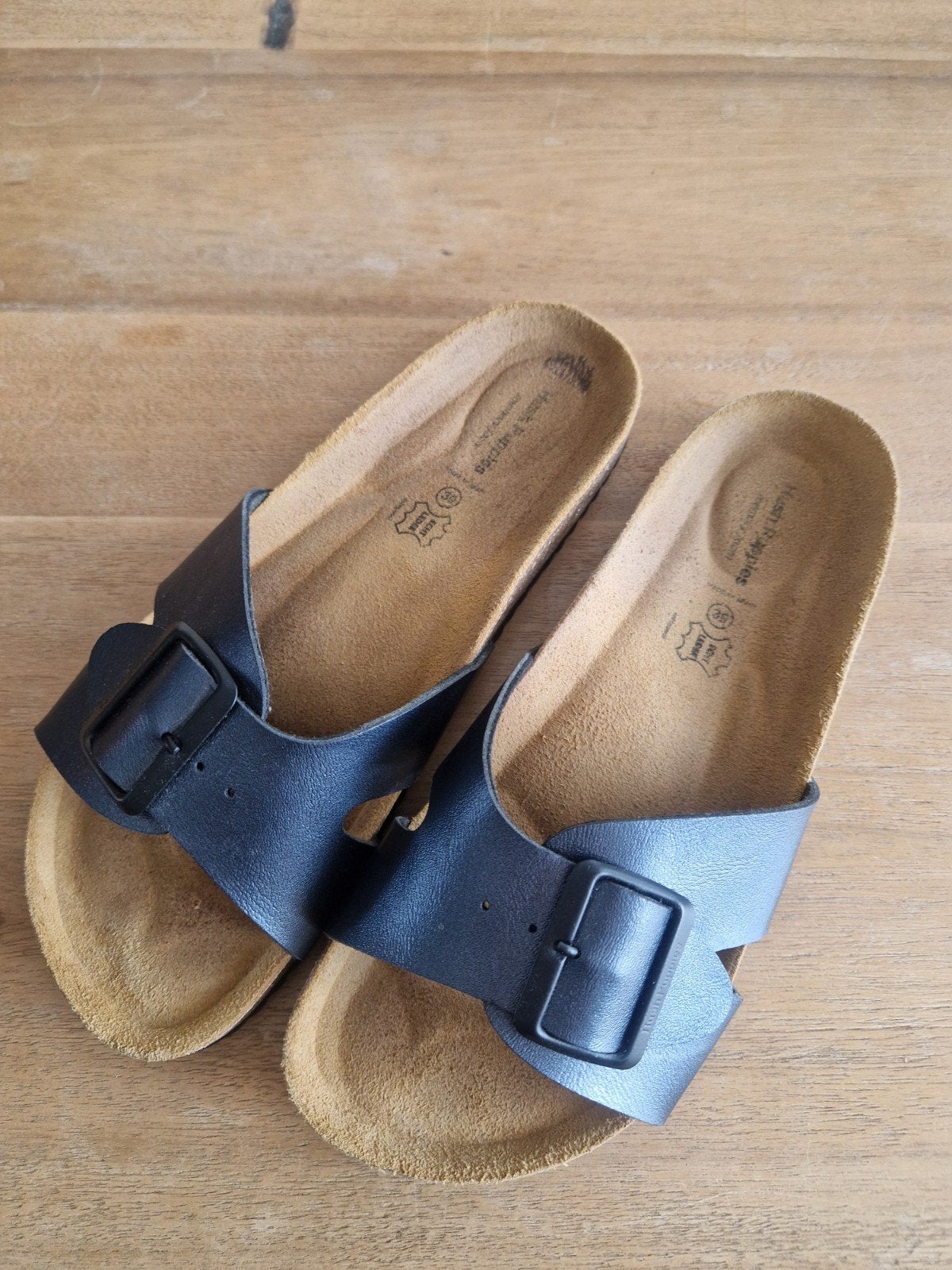 Zwarte sandalen Hush Puppies met gesp, maat 38, Blauw, Zo goed als nieuw, Hush Puppies, Sandalen of Muiltjes