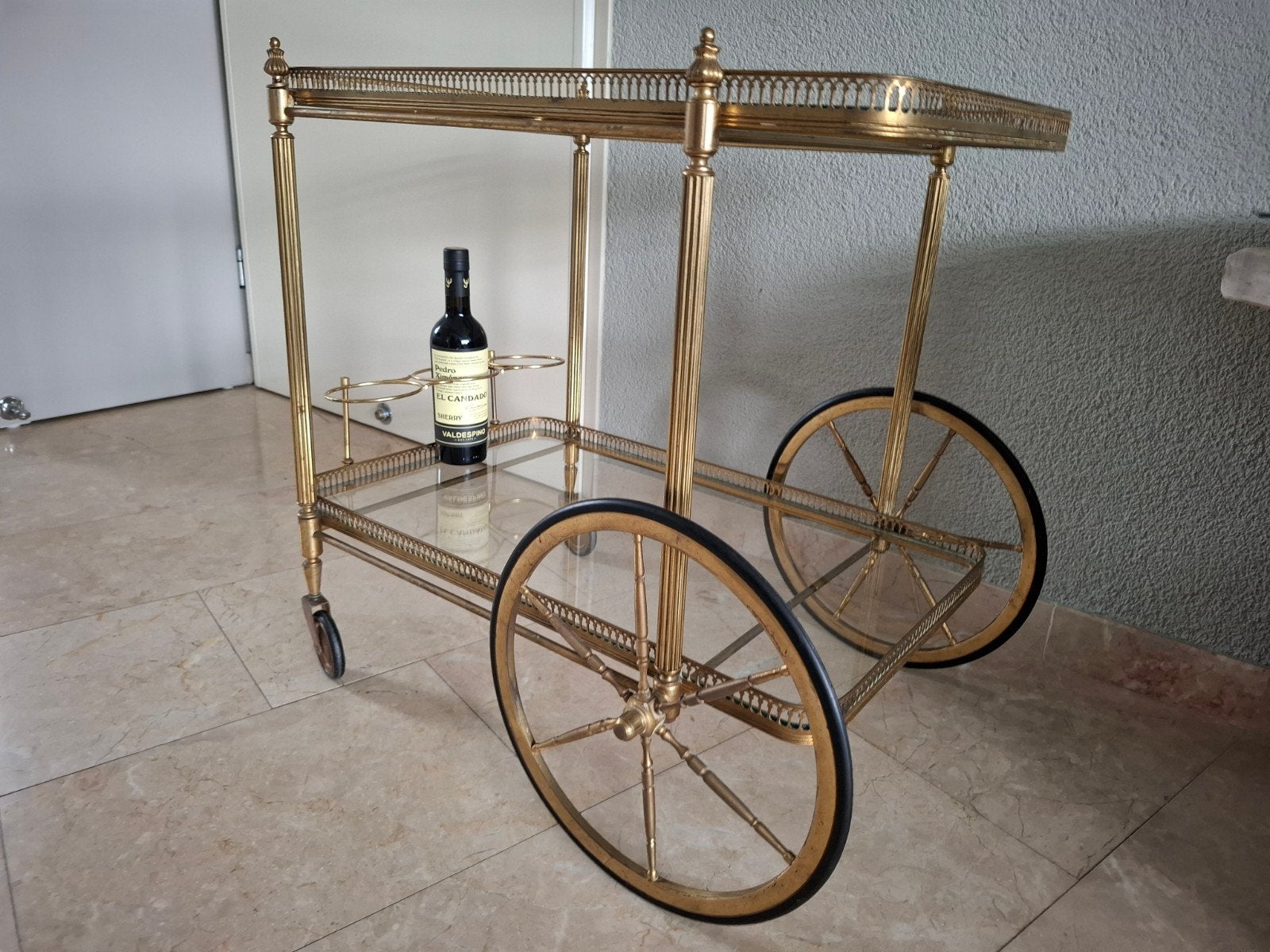 Vintage Messing serveerwagen, Ophalen