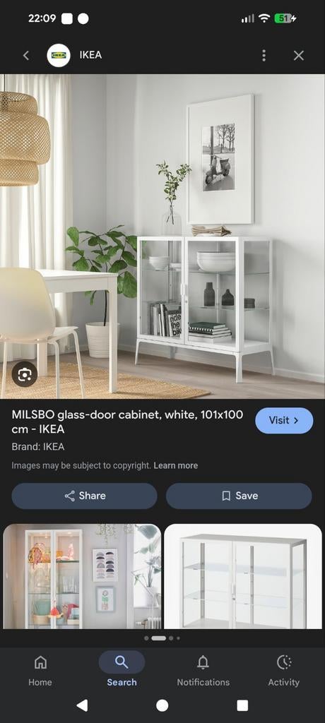 GEZOCHT: IKEA MILSBO (KORT/LANG) *WIT*, Huis en Inrichting, Kasten | Vitrinekasten, Ophalen, 50 tot 100 cm, Minder dan 100 cm
