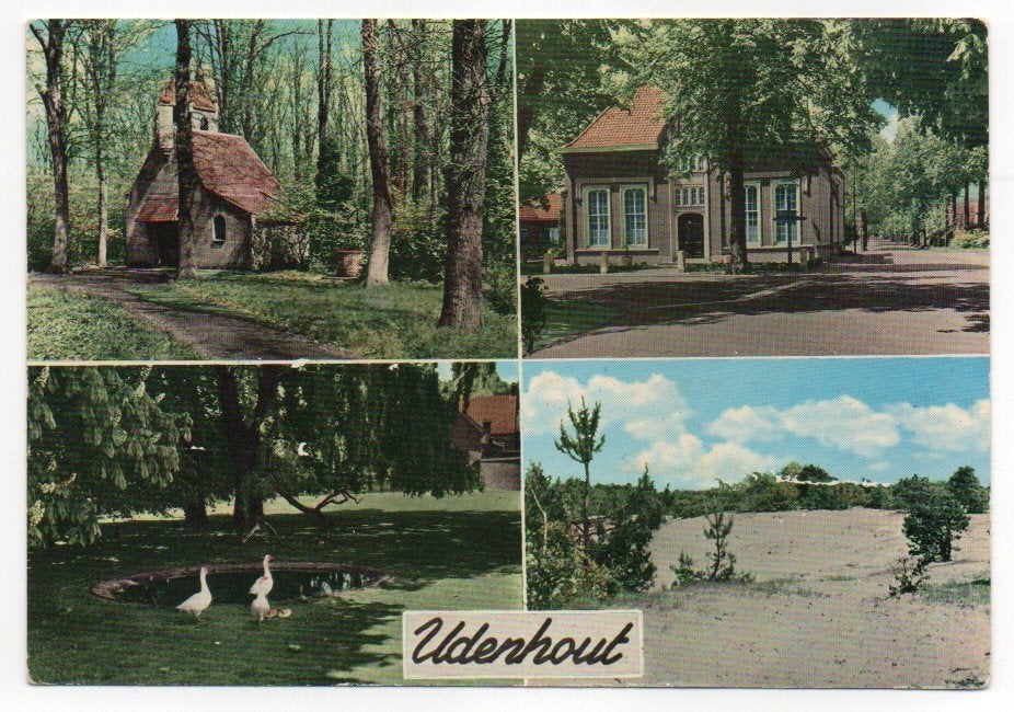 Udenhout 4-luik 1965, Verzamelen, Ansichtkaarten | Nederland, Ophalen, 1960 tot 1980, Gelopen, Noord-Brabant