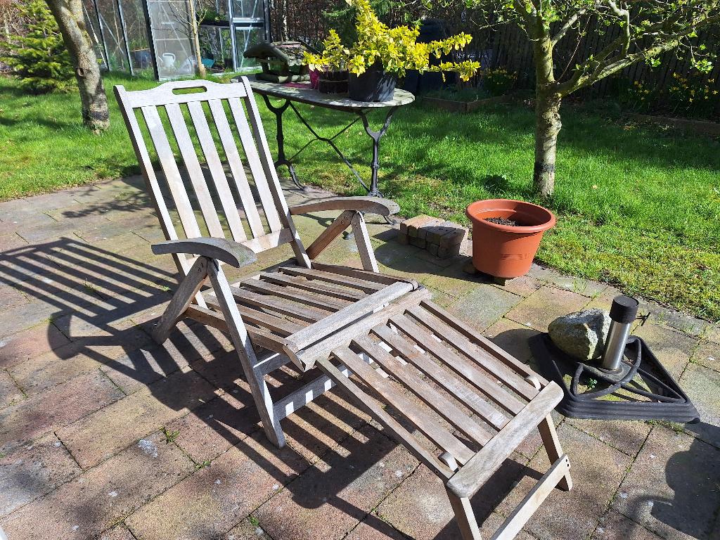 Tuinstoelen verstelbaar teak, Ophalen, Gebruikt, Teakhout, Verstelbaar
