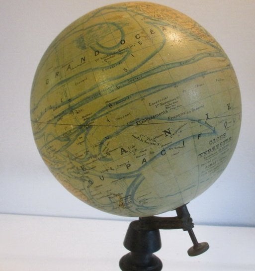 antieke wereldbol globe op houten voet Forest Parijs 140, Verzenden