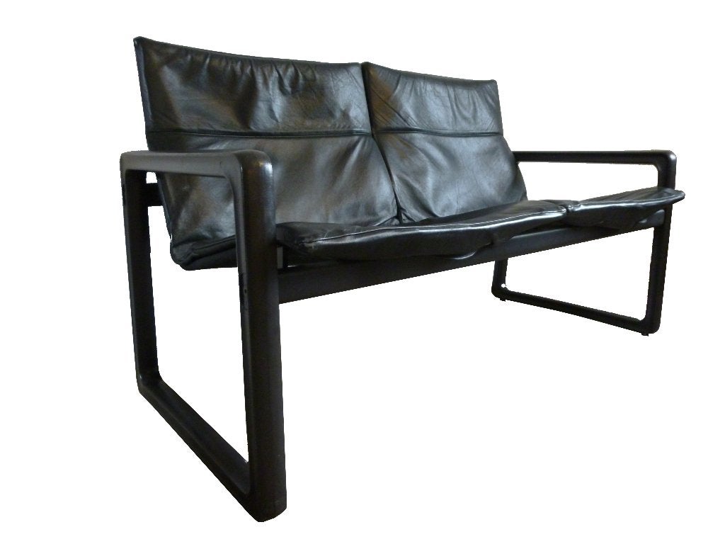 Prachtige vintage Kemo Just Meijer & Kho Liang design bank, Ophalen, Gebruikt, Zwart, Leer