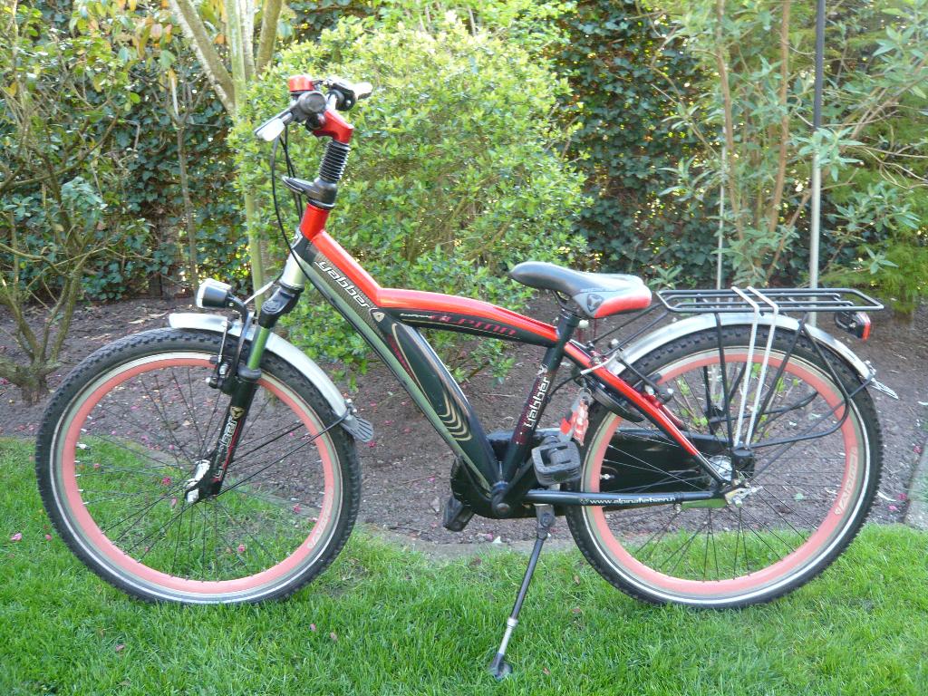 stoere 24inch alpina yabber rood -grijs 3versn +vv, Fietsen en Brommers, Fietsen | Kinderfietsjes, Ophalen, Gebruikt, 20 inch of meer