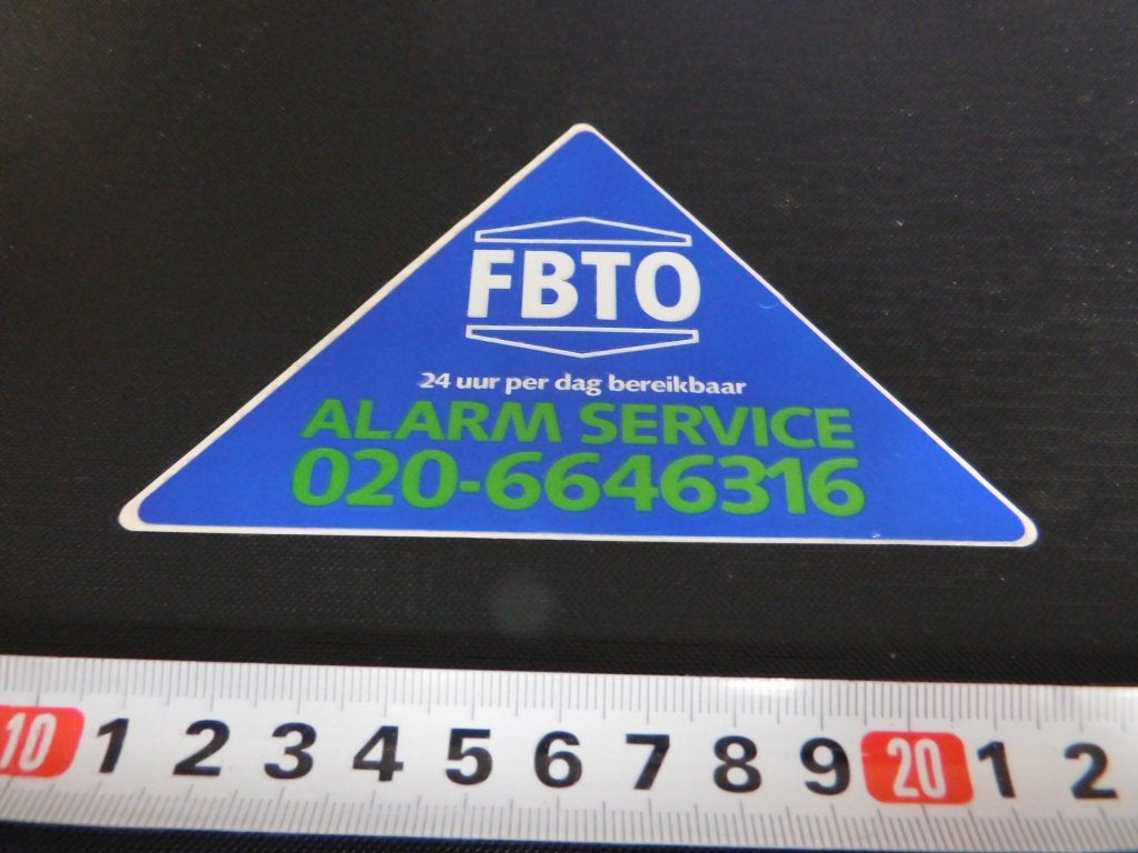 sticker dubbelzijdig FBTO alarm service, Ophalen, Zo goed als nieuw