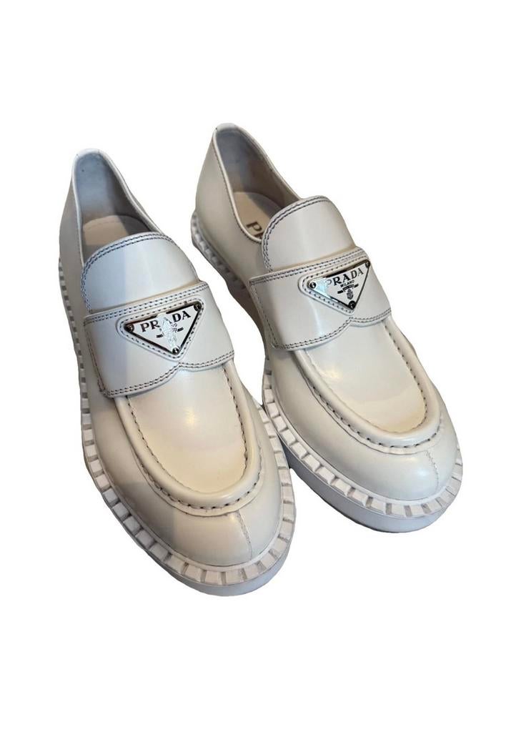 Prada Loafers, Ophalen, Wit, Nieuw, Ballerina's