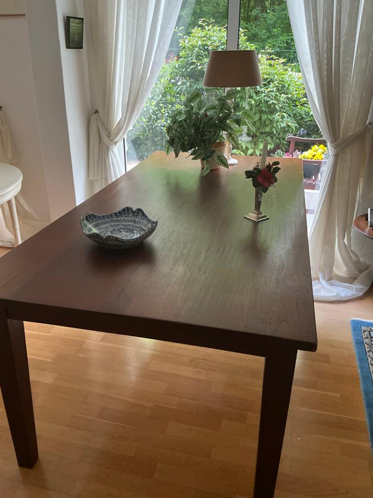 Massief kersen houten eettafel 200x100 cm, Ophalen, Gebruikt, 100 tot 150 cm, 200 cm of meer