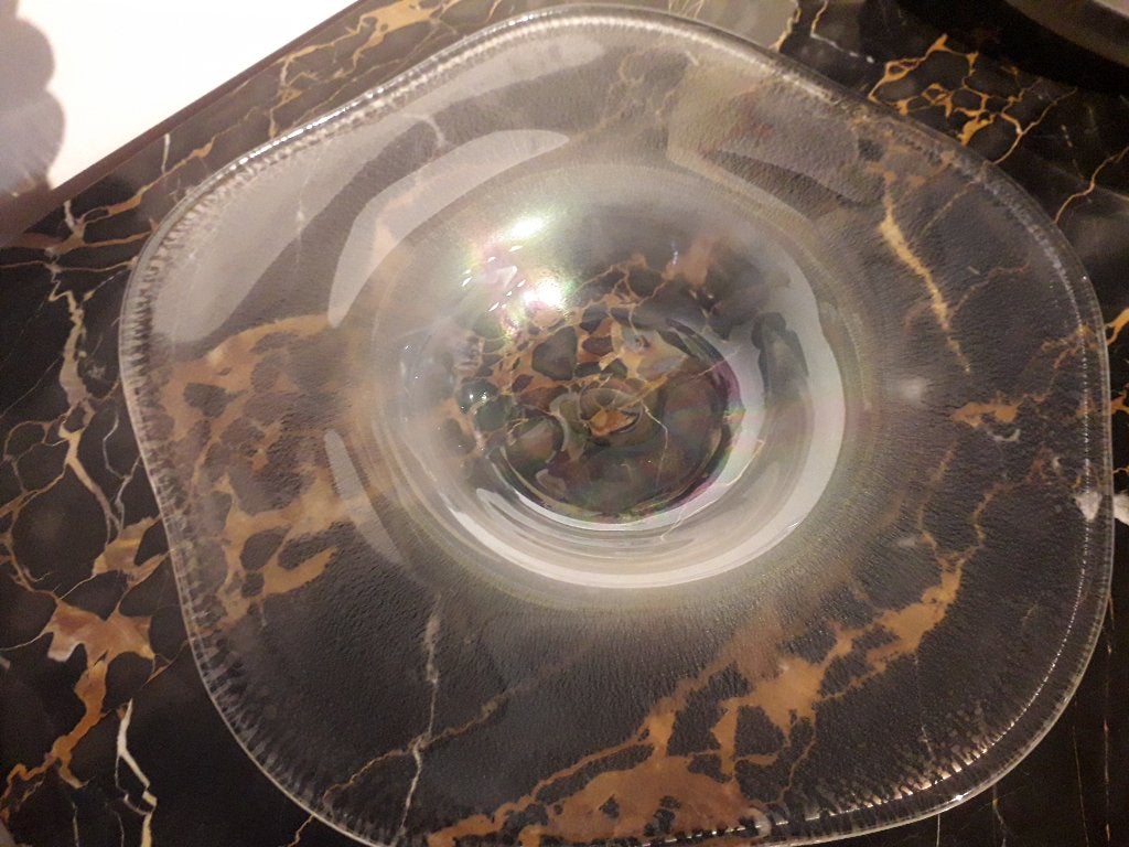 ANTIEKE ART DECO TIN CRAQUELE SCHAAL van W.J ROZENDAAL 1937, Ophalen of Verzenden