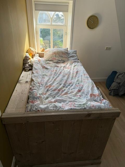 Steigerhouten Kajuitbed, Kinderen en Baby's, Kinderkamer | Bedden, Ophalen, 85 tot 100 cm, Zo goed als nieuw, Lattenbodem