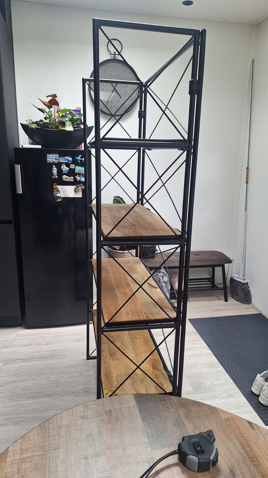 Industrieel Mangohouten Stellingkast - 180cm x 90cm, Ophalen, Gebruikt