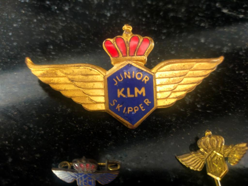 Vintage KLM Speldjes & Wings Jaren '50/'60 - Set van 3, Ophalen of Verzenden, Gebruikt, Patch, Badge of Embleem
