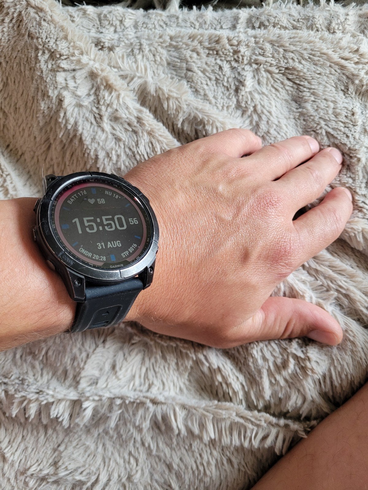 Garmin Fenix 7X Sapphire Solar Titanium Smartwatch, Gebruikt, Zwart, Garmin, Ophalen of Verzenden
