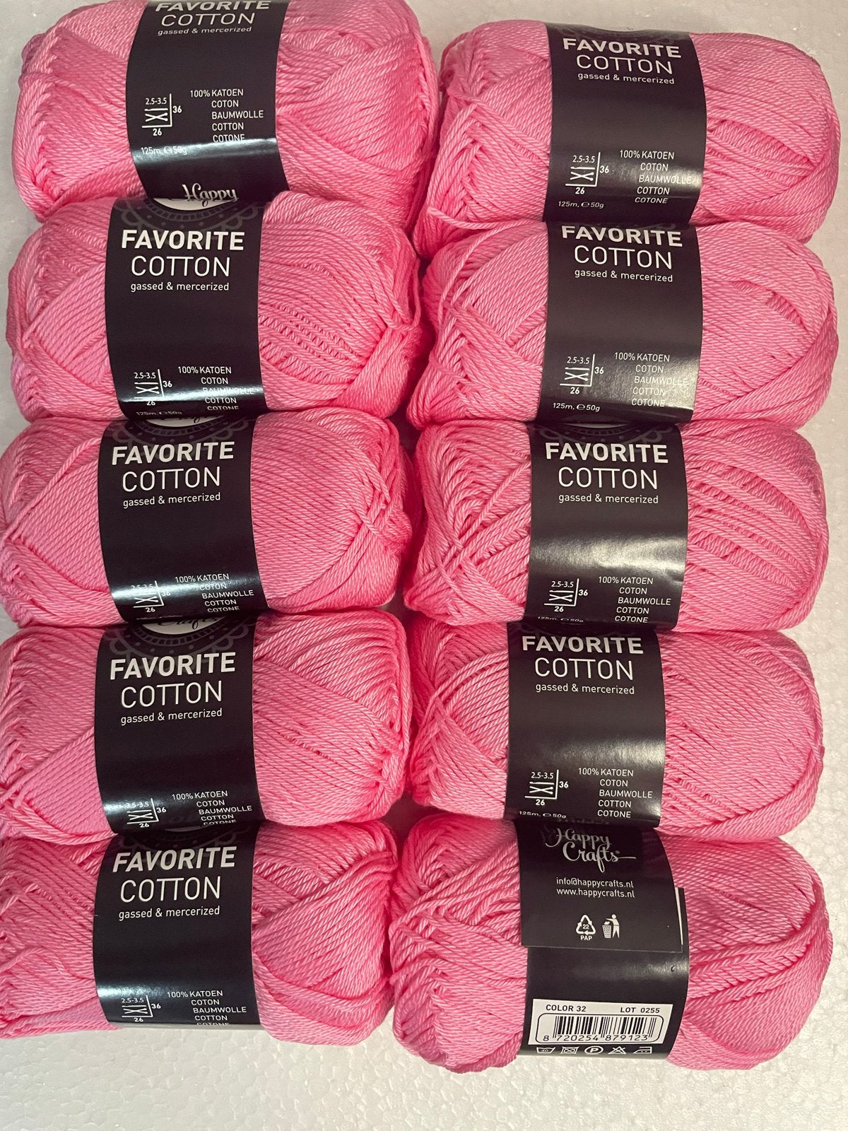 Roze Favorite Cotton gassed & mercerized katoen garen, -, Breien of Haken, -, Nieuw