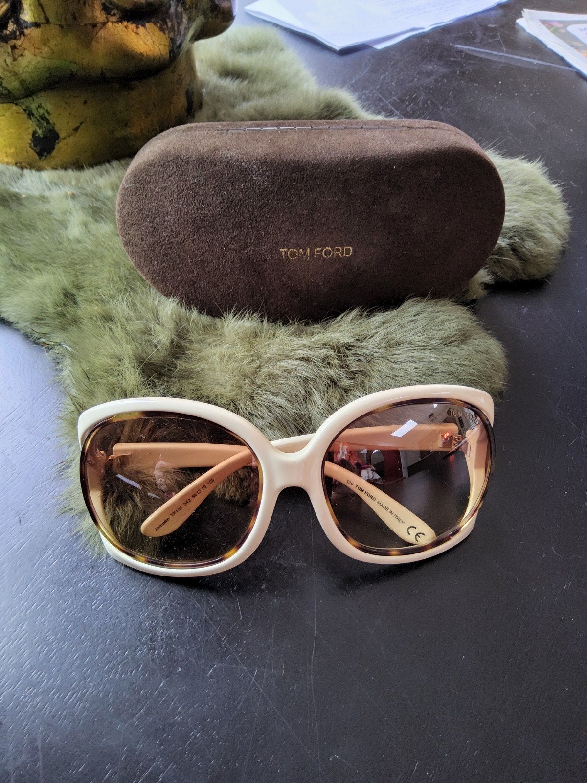 Tom Ford Zonnebril - Crème/Bruin, Overige merken, Gebruikt, Zonnebril, Beige