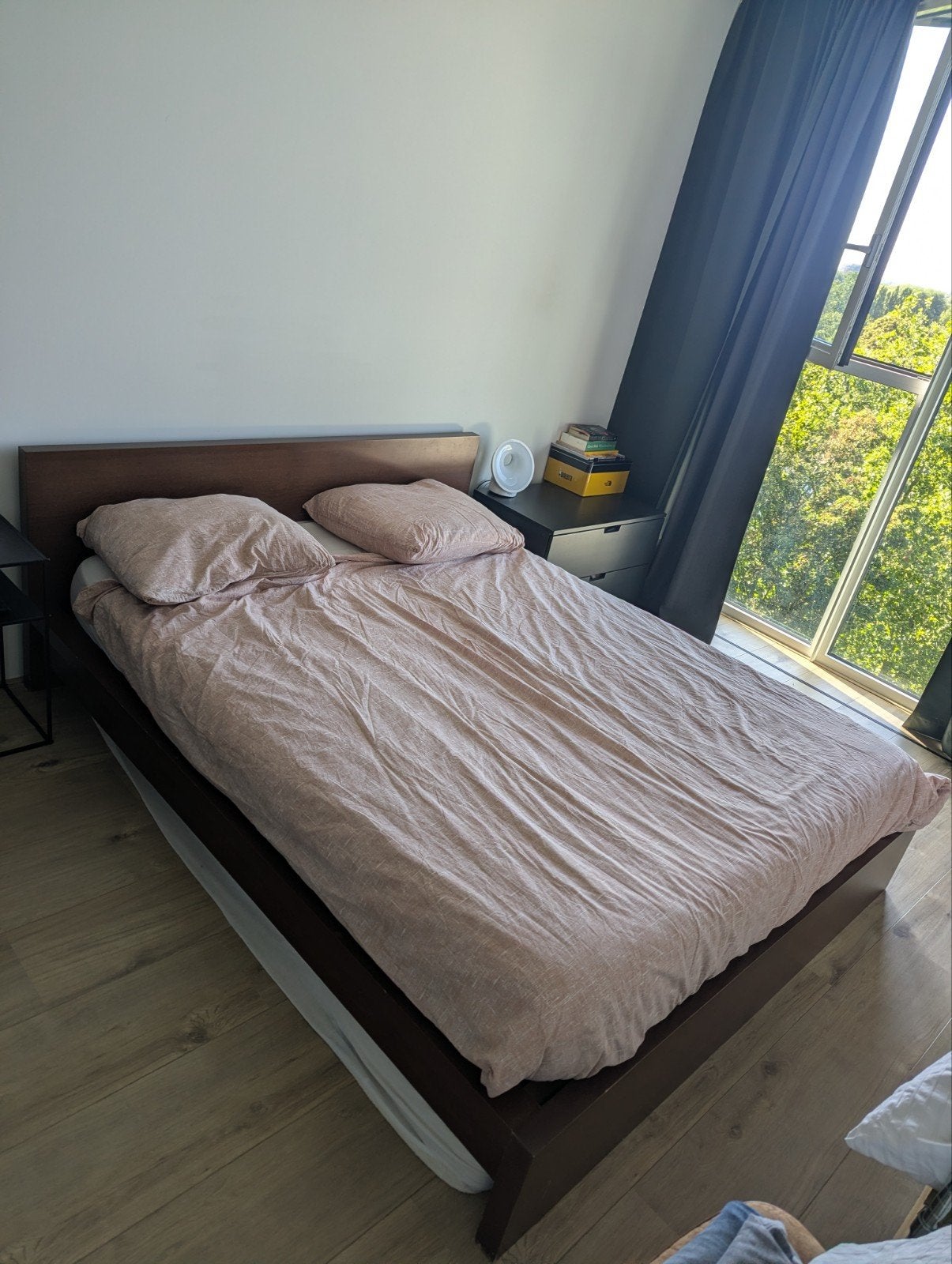 IKEA Malm bed 160 200 inclusief lattenbodem. Brui, Ophalen, Gebruikt, Bruin, Tweepersoons