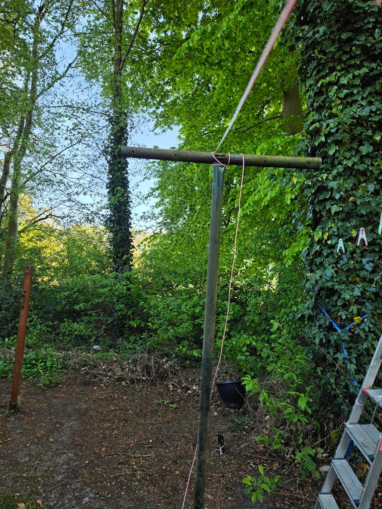 Stevige metalen waslijnpaal voor buiten, Ophalen, Gebruikt