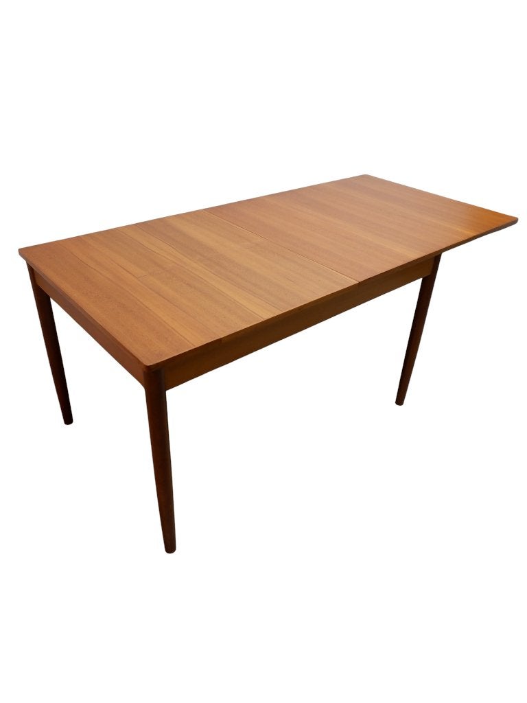 Vintage uitschuifbare teak eettafel, jaren 60, Ophalen, Gebruikt, Teakhout, Rijksstraatweg 37 Wilp
