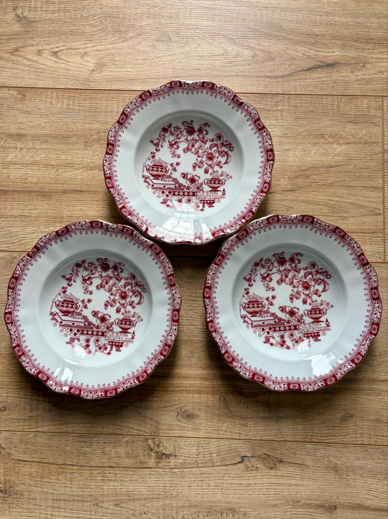 3x Seltmann Weiden Bavaria diepe borden rood, Antiek en Kunst, Ophalen of Verzenden