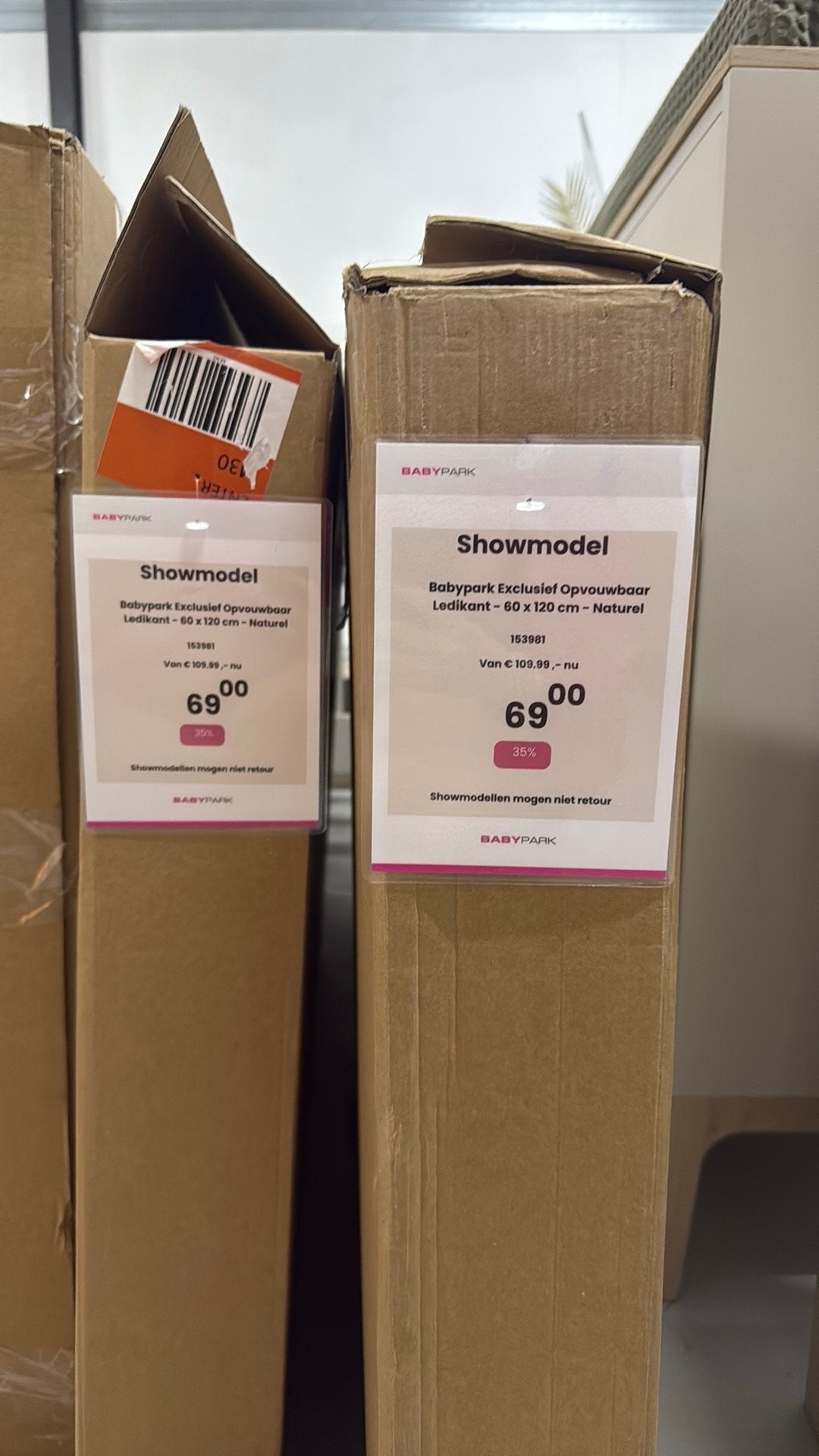 Babypark Inklapbaar Ledikant Naturel, Kinderen en Baby's, Ophalen, Zo goed als nieuw, Ledikant