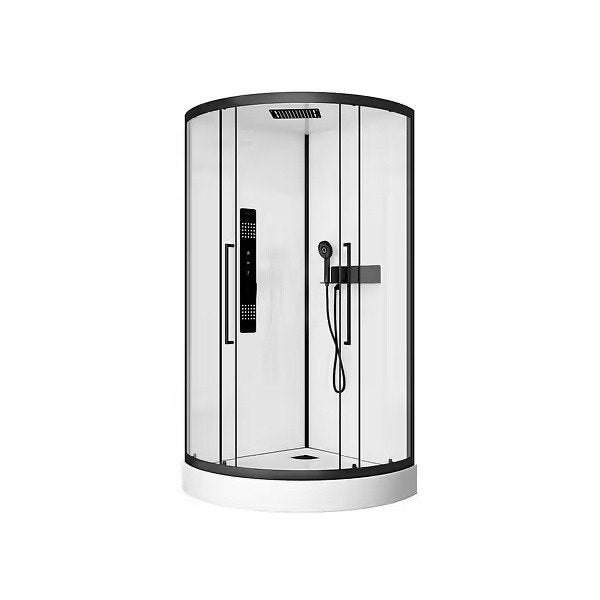 Aurlane Indus2 douchecabine kwartrond 90x90x215 cm zwart/wit, Ophalen of Verzenden, Nieuw, Glas, Douche