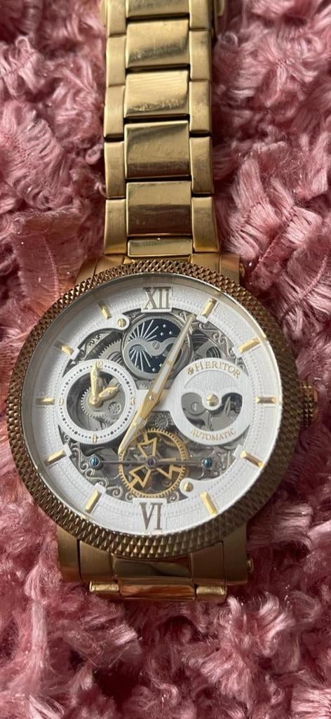 Heritor Skeleton Automatisch Horloge - Dag/Nacht Cyclus, Sieraden, Tassen en Uiterlijk, Horloges | Heren, Ophalen of Verzenden