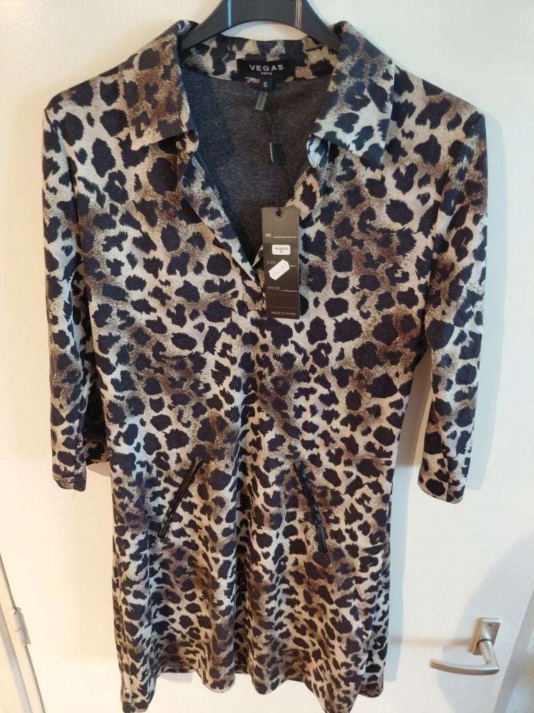 Jurk mtS panter, Overige kleuren, Ophalen of Verzenden, Zo goed als nieuw, Maat 36 (S)