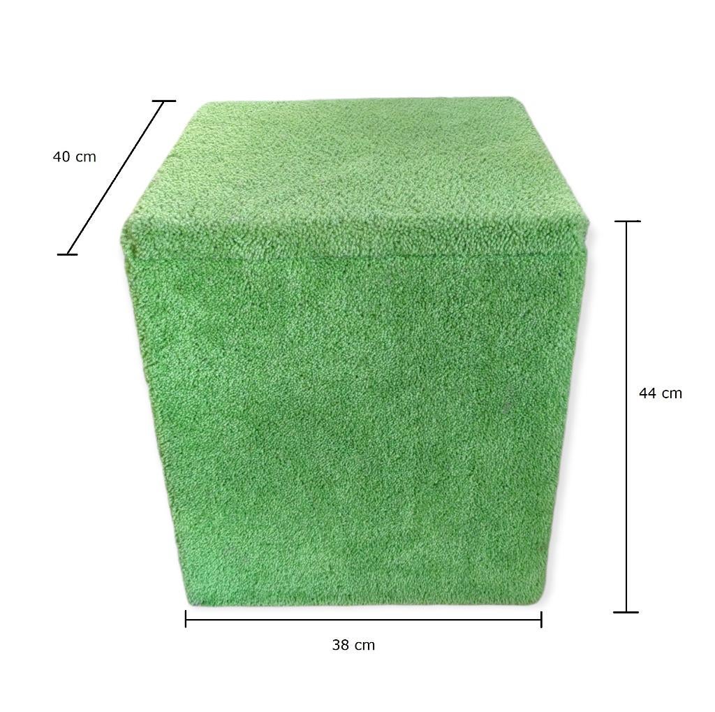 Groene stevige poef met 66 L opbergruimte, Landelijk, klassiek, design, Minder dan 50 cm, Gebruikt, Minder dan 50 cm