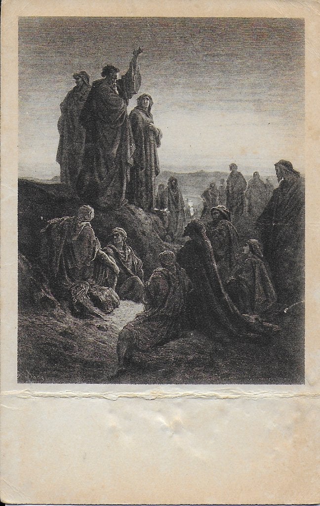 H25 Gelopen oude bijbelse ansichtkaart, Verzamelen, Ophalen of Verzenden, 1960 tot 1980, Gelopen