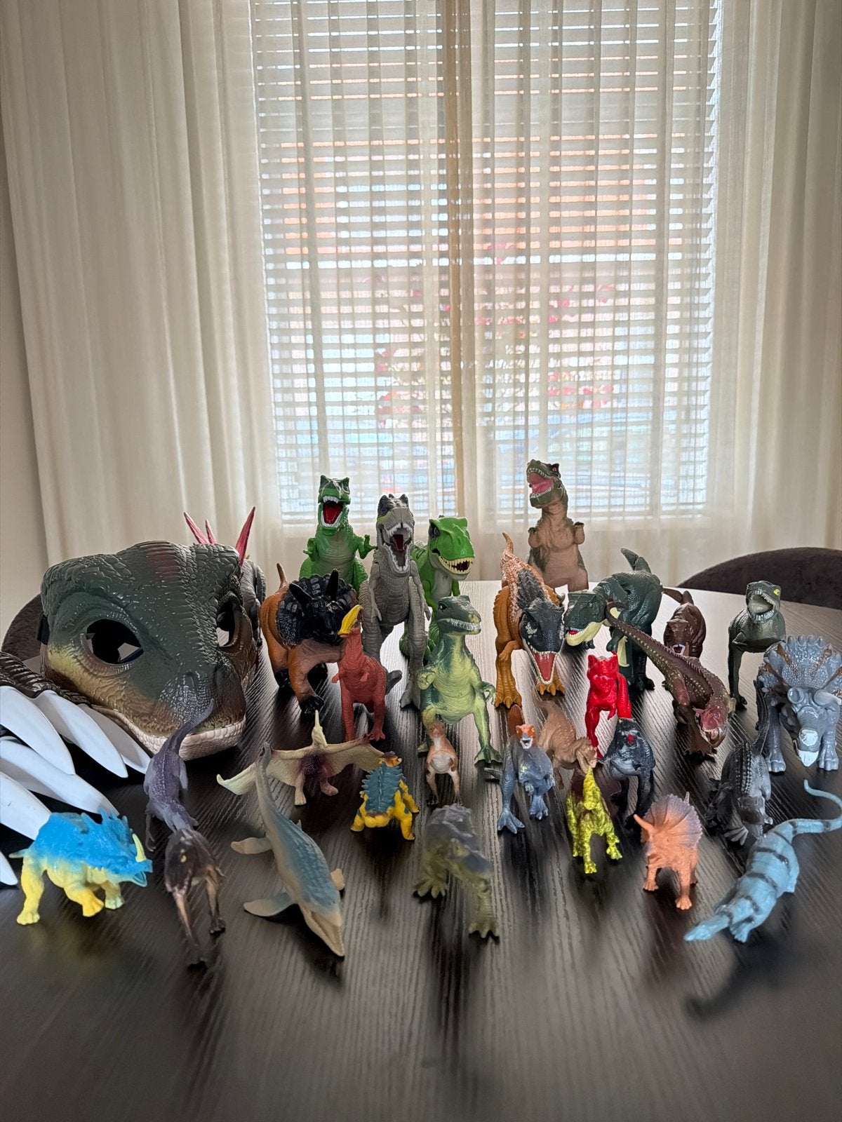 Grote collectie dinosaurus speelgoed met masker en klauw, Ophalen of Verzenden, Gebruikt, Jongen of Meisje