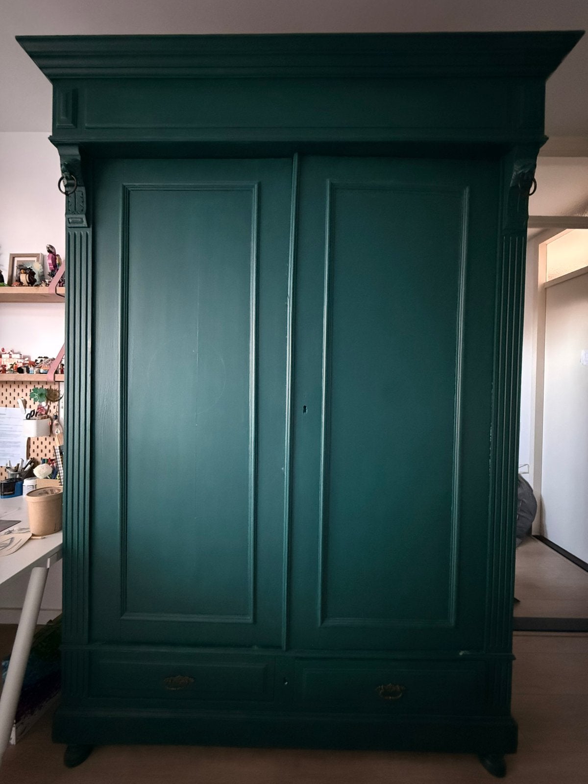 Antieke (linnen) kast –157x218/65,5, Ophalen