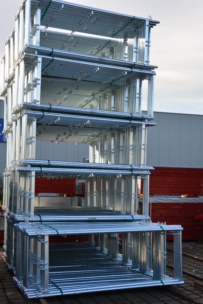 Gevelsteiger Plettac | 250 m² | Compleet, Doe-het-zelf en Verbouw, Steigers, Verzenden, Nieuw, Gevelsteiger, 5 meter of hoger