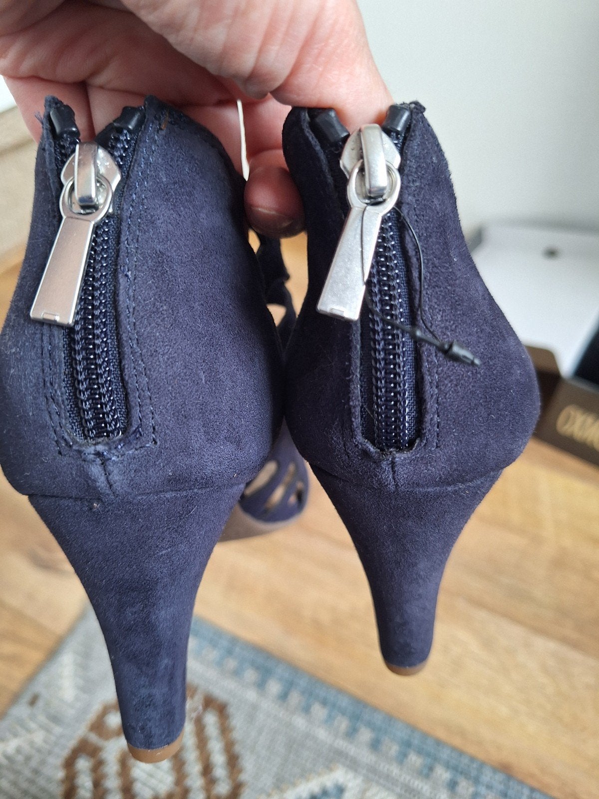 5th Avenue Donkerblauwe Sandalen met Hak - Maat 37, Kleding | Dames, Schoenen, Blauw, Zo goed als nieuw, 5th Avenue, Sandalen of Muiltjes