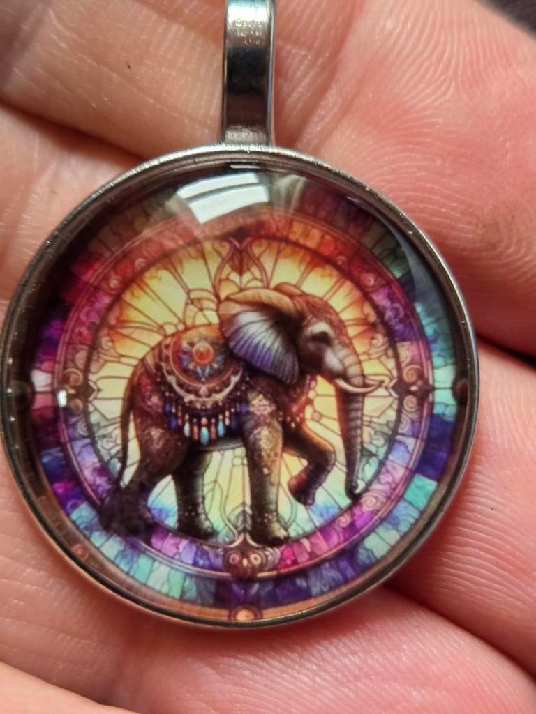 Hanger met olifant en glas-in-lood effect, Ophalen of Verzenden, Nieuw, Glas of Kristal, Dier