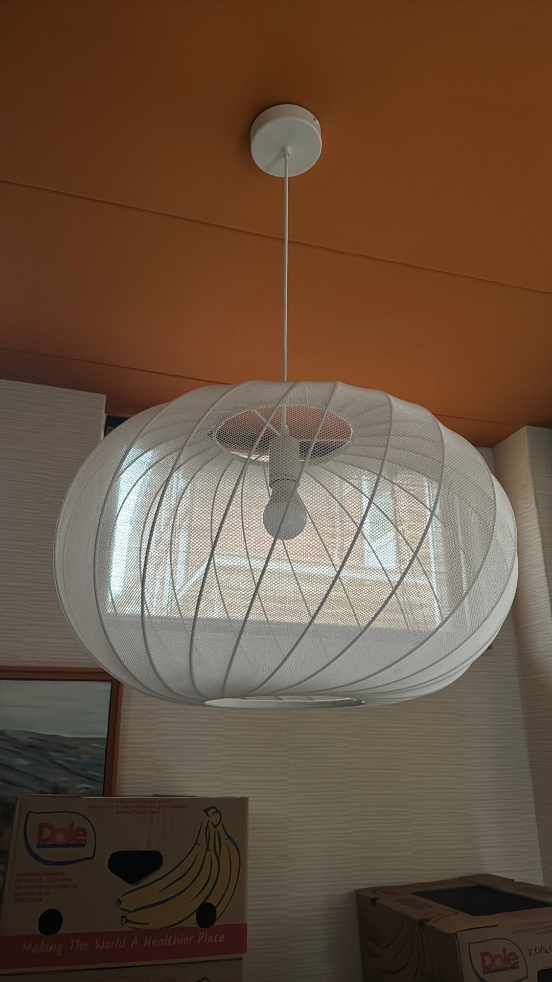Stijlvolle Hanglamp Kwantum, Huis en Inrichting, Ophalen, Gebruikt, Textiel, E27 (groot)