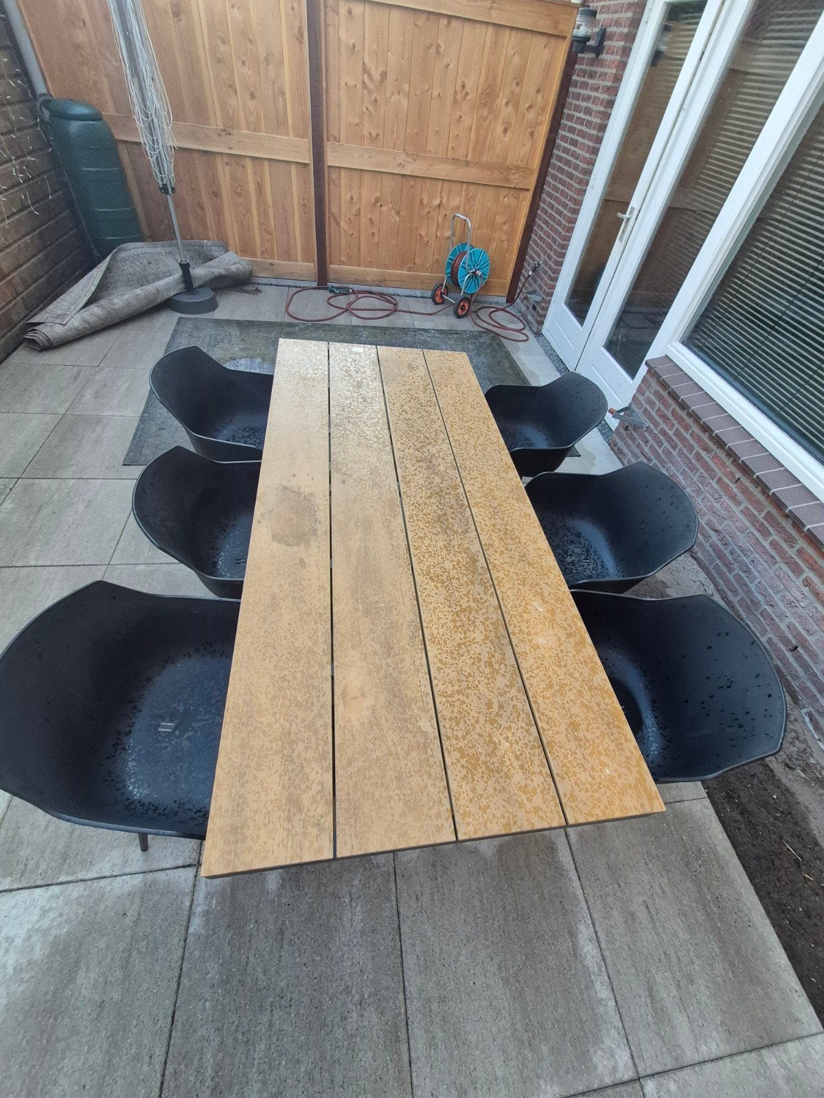 Tuinset met 6 stoelen - L200 x B89 x H75, Tuin en Terras, Ophalen