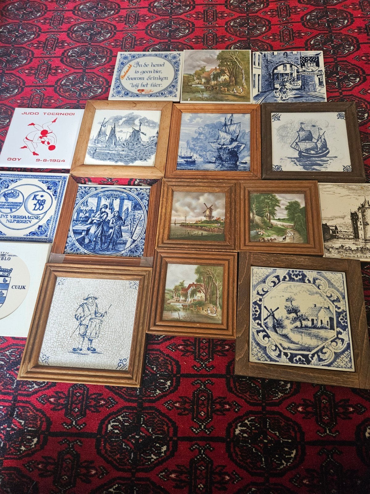 Diverse collectie Delfts Blauwe tegels en schilderijen, Ophalen