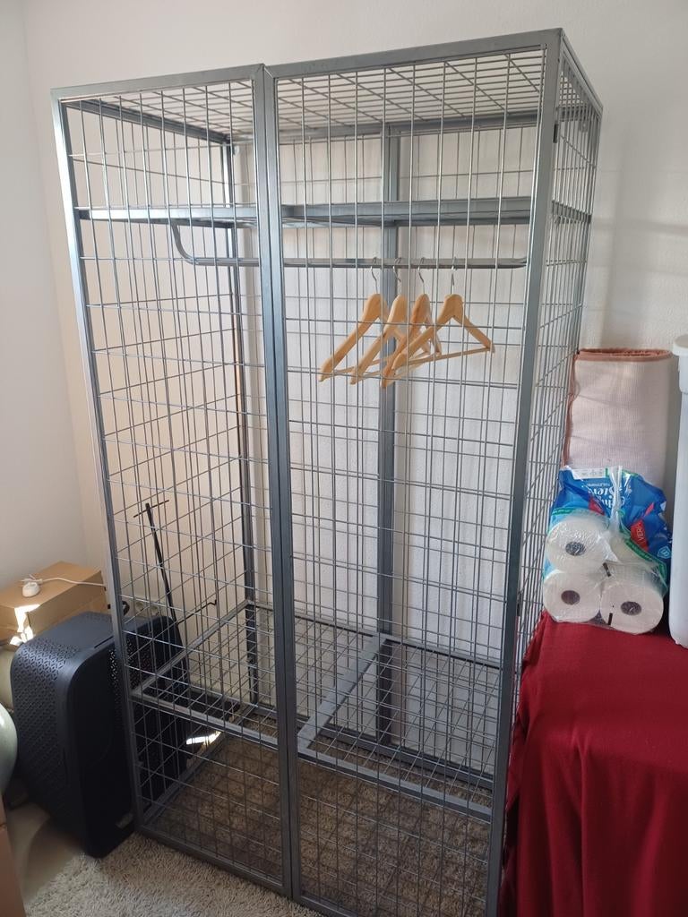 IKEA PS2014 draadstalen kast met magneetdeuren en hangstang, Ophalen, Met deur(en), Gebruikt, 100 tot 150 cm