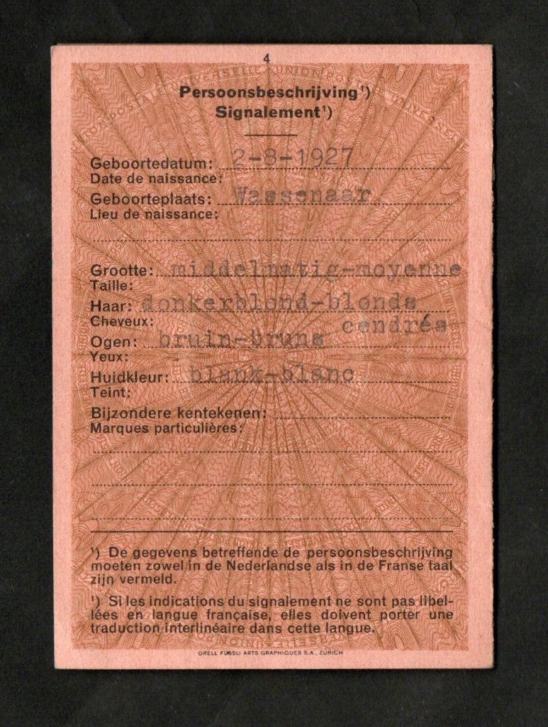 Postidentiteitskaart Kouwenhoven Ruigrok van de Werve 1963., Ophalen of Verzenden, Zo goed als nieuw