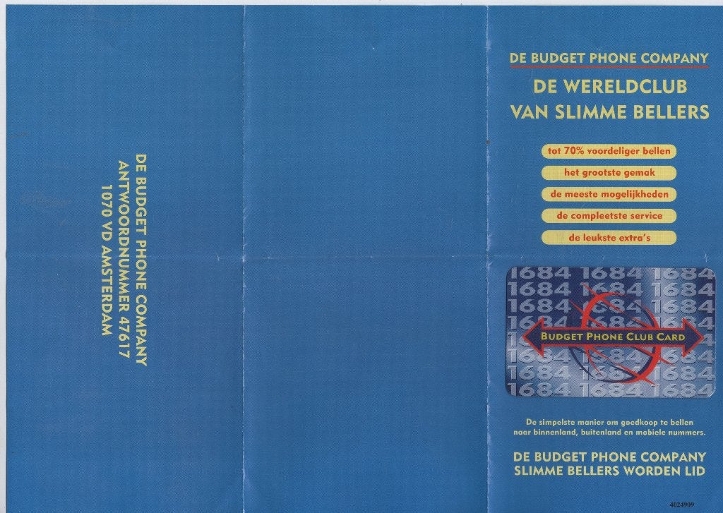 Budget Phone Compagnie  telefoonkaart bel fris, Ophalen of Verzenden