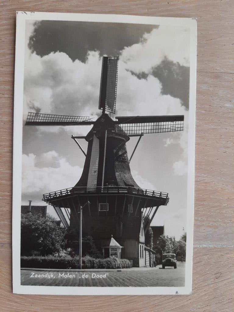 oude kaart Zaandijk, Moolen de Dood + vrachtauto, jr60?, Verzenden, 1960 tot 1980, Ongelopen, Noord-Holland