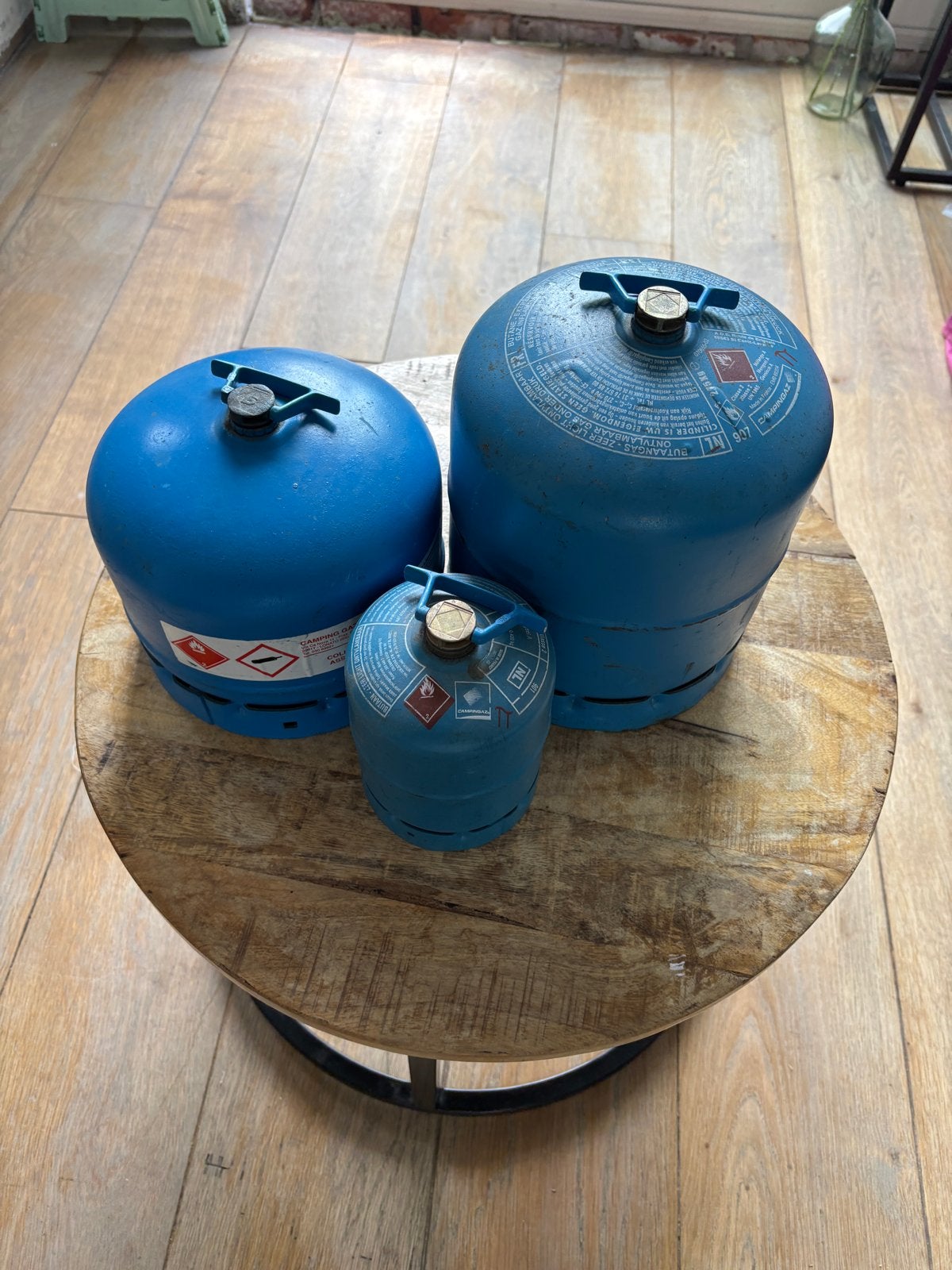 Campingaz gasflessen 907, 904, 901 (leeg/zo goed als leeg), Caravans en Kamperen, Kampeeraccessoires, Ophalen, Gebruikt