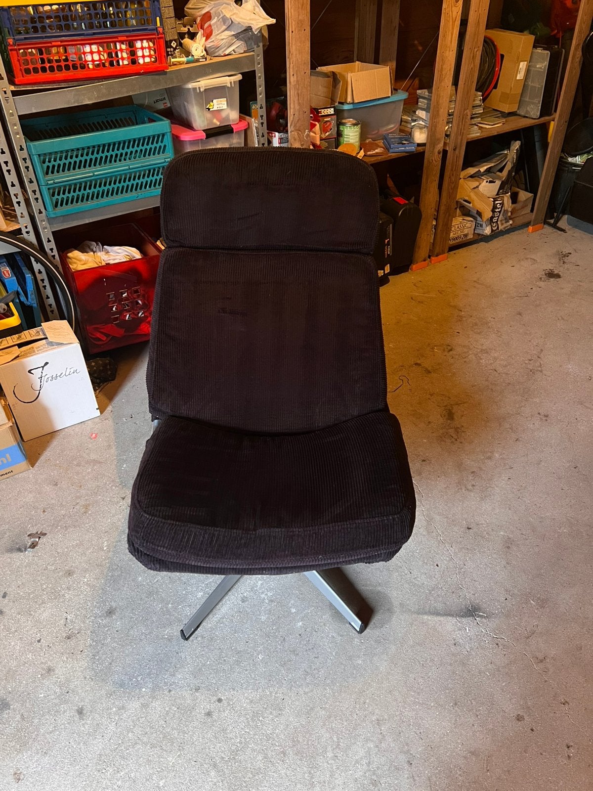 loungefauteuil met ribstof, Ophalen, 50 tot 75 cm