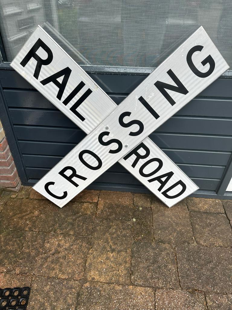 Rail Road Crossing sign - bord, Ophalen of Verzenden, Trein, Overige typen