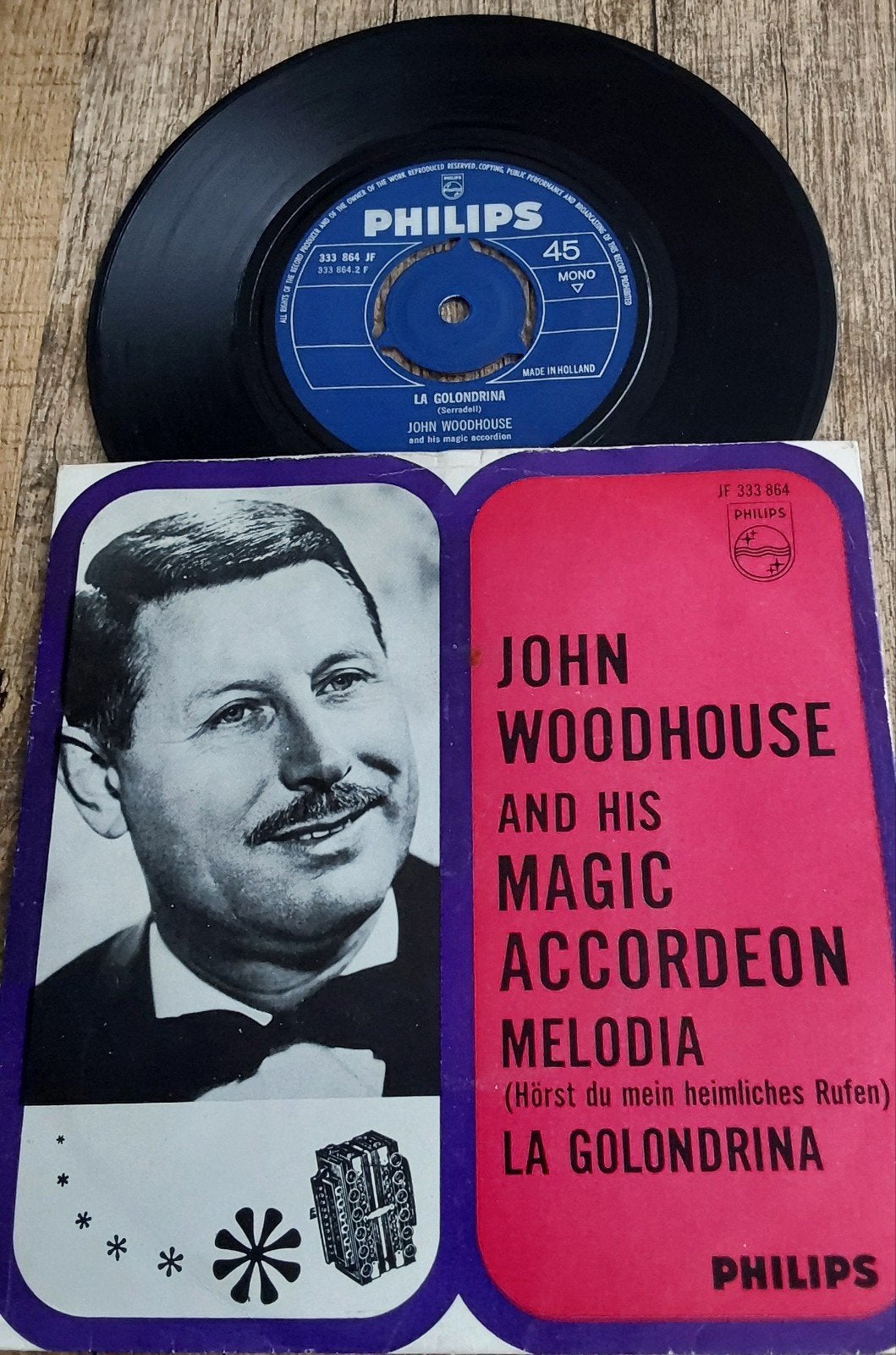 John Woodhouse - Melodia / La Golondrina (Philips 45 toeren), Cd's en Dvd's, Ophalen, Overige genres, 7 inch, Zo goed als nieuw