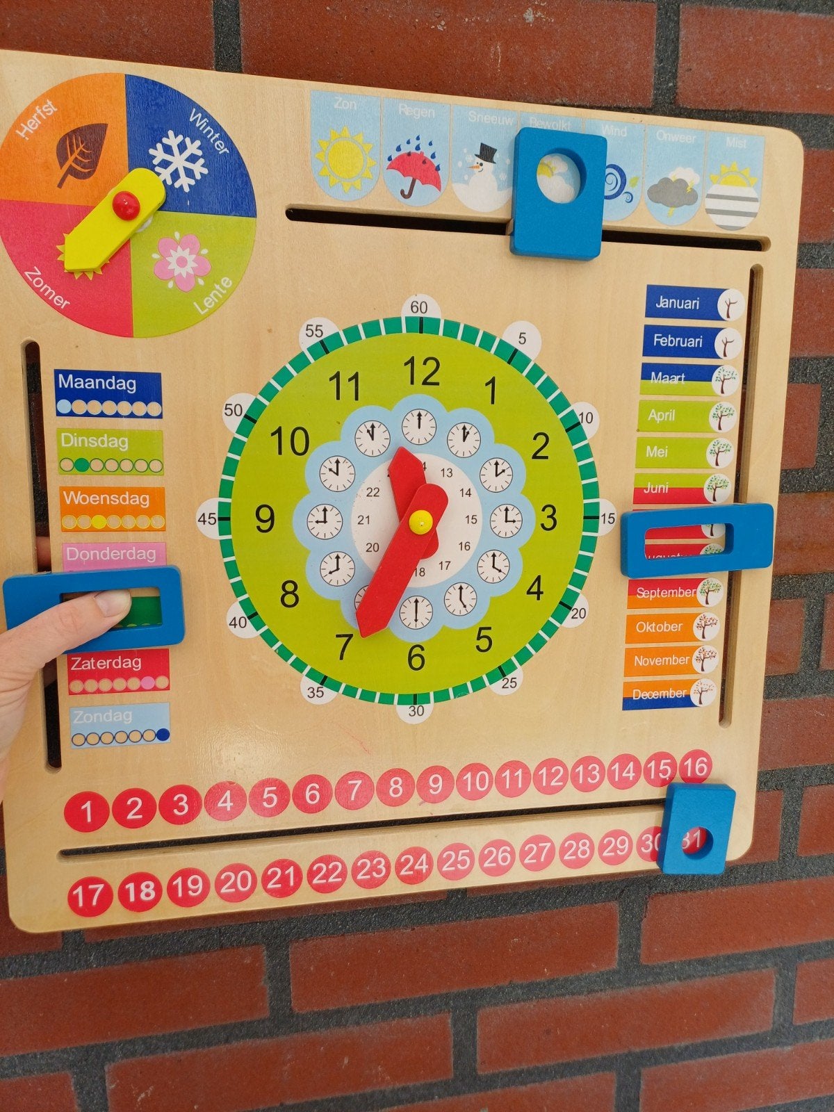 New classic toys houten kalender klok, Ophalen, Gebruikt, Jongen of Meisje