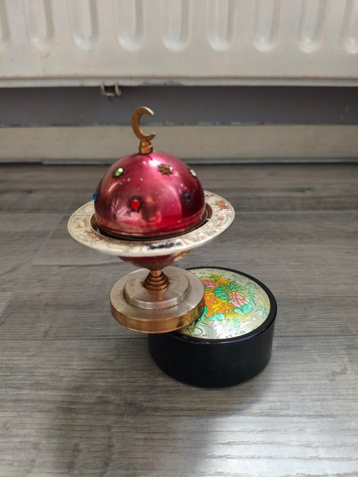 Vintage astronomische globe muziekdoos, Antiek en Kunst, Ophalen of Verzenden
